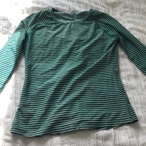 Athleta striped rash guard with back ruffle!!!